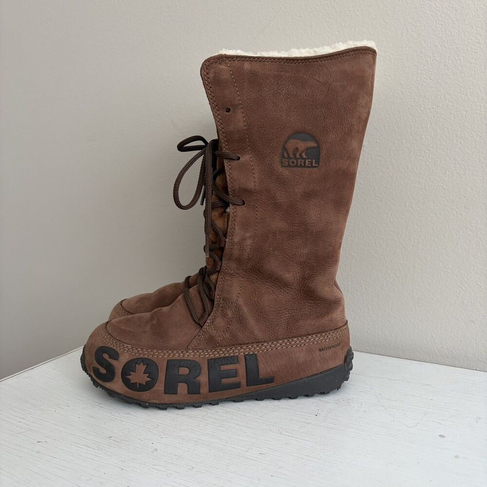Sorel Shila Winter Snow Boots Women Moccasin Sz 6.5 Calf Brown Waterproof